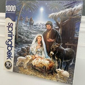 New/Sealed Springbok 1000 Piece Puzzle “Savior‎ Is Born” Made In USA Christmas